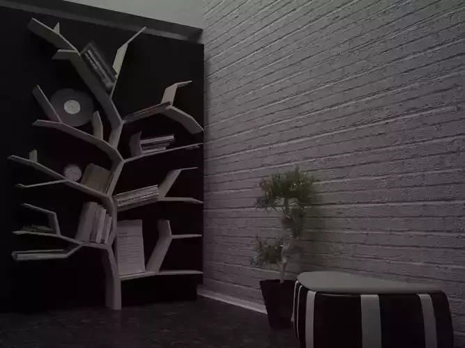Tree Shaped Bookshelf 3D model