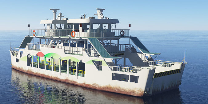 Remote island Car Ferry 3D model