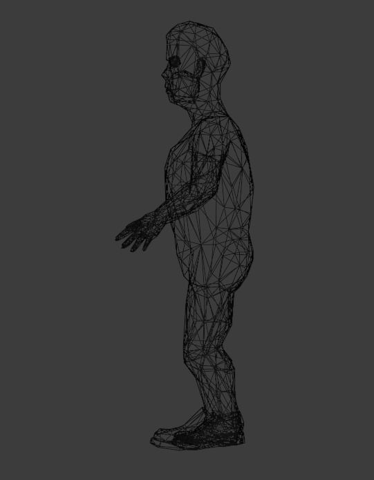 Low poly child base mesh Low-poly 3D model_1