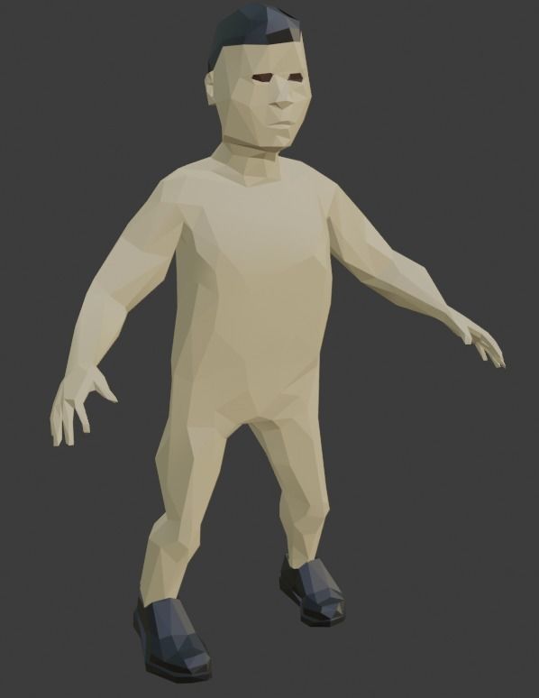 Low poly child base mesh Low-poly 3D model_2