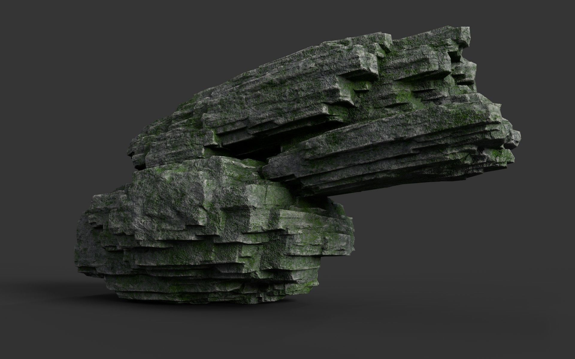 Rock 8-1 Low-poly 3D model_2