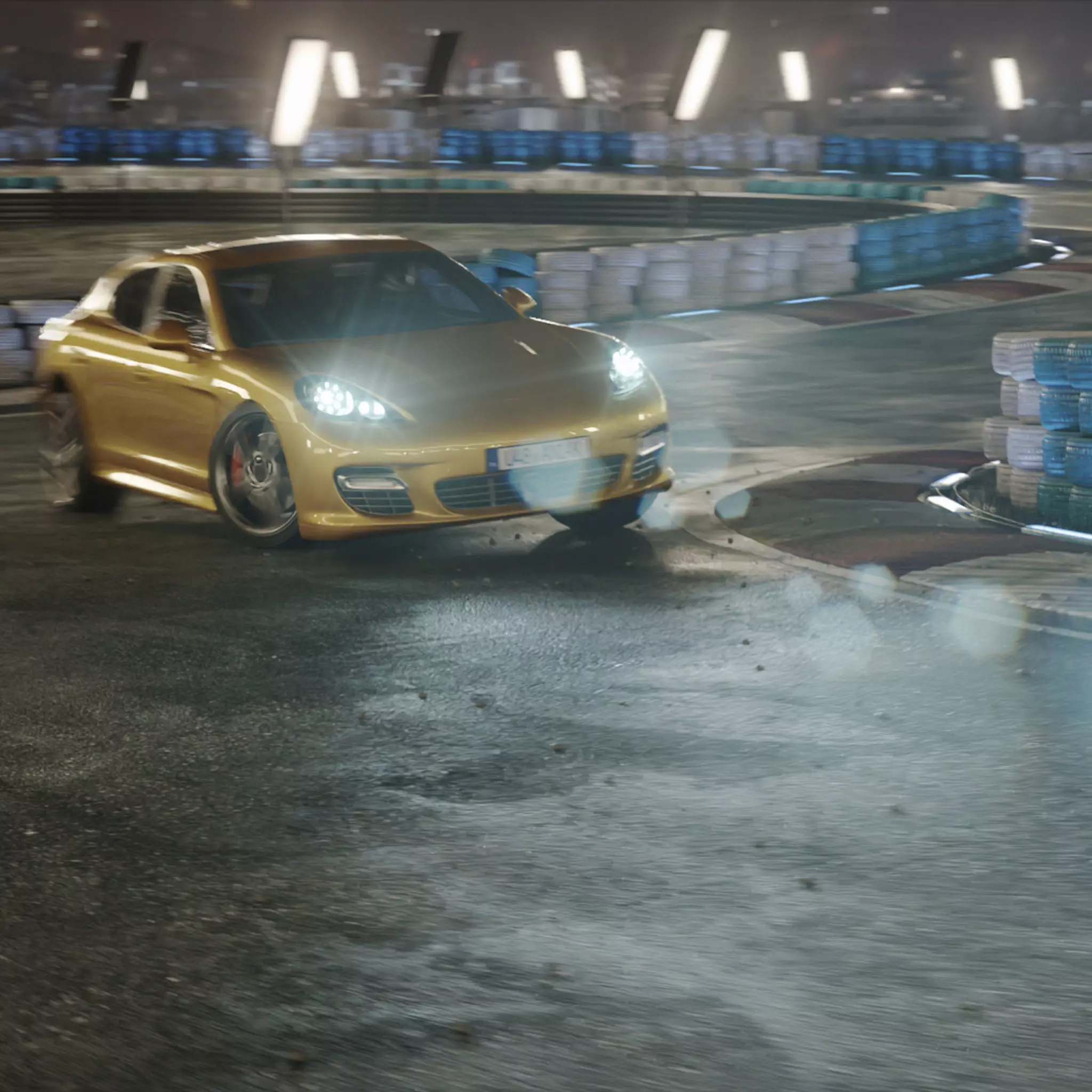 Night Drifting Car Track Vehicle Ride Drift Race Light 3D model_0