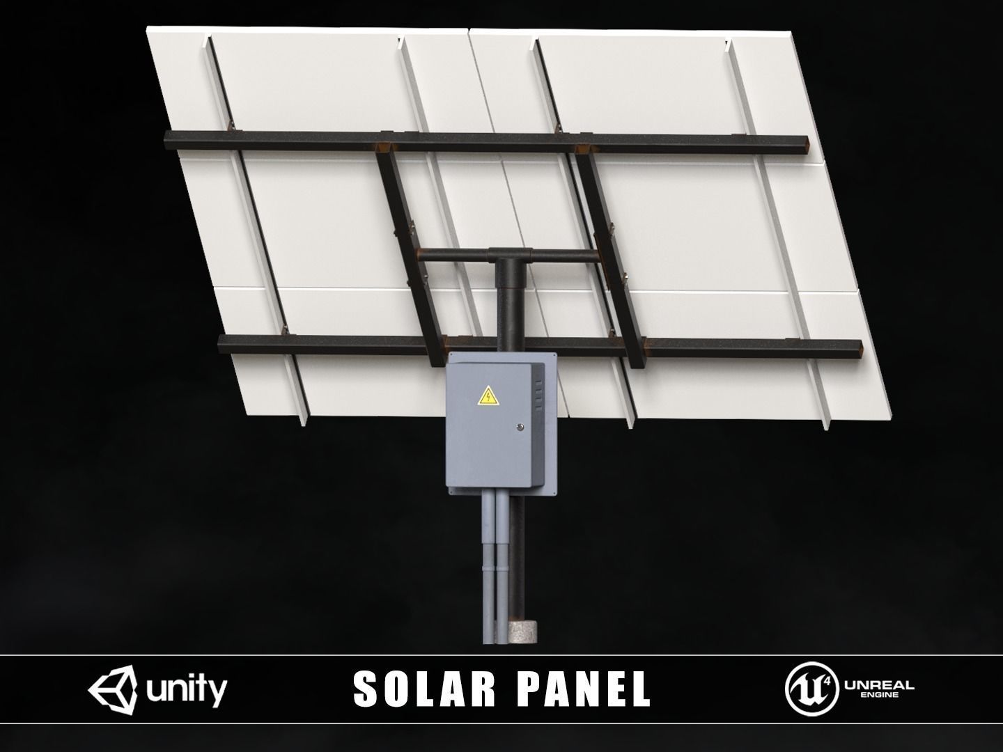 Solar Panel Low-poly 3D model_1