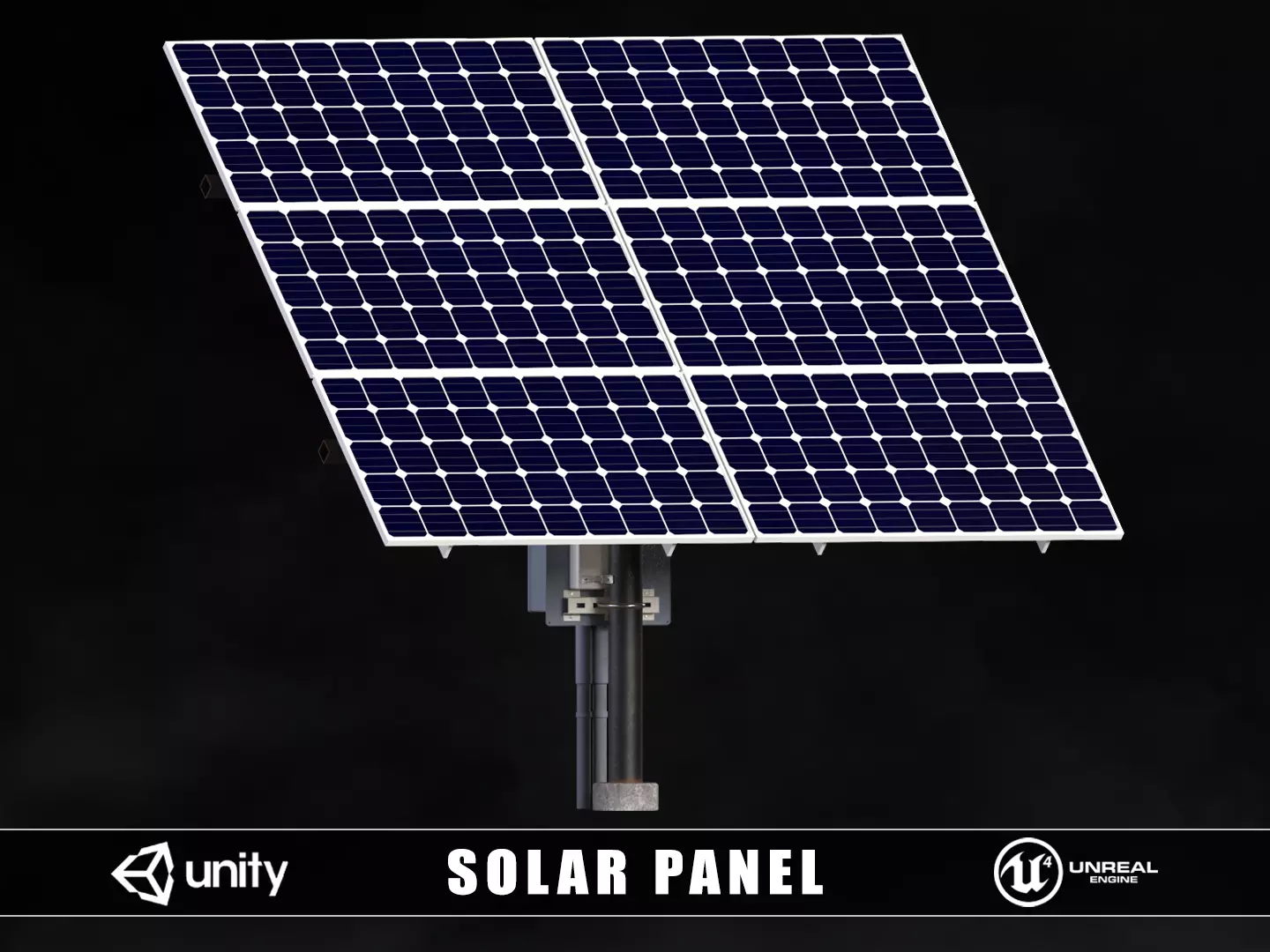 Solar Panel Low-poly 3D model_0
