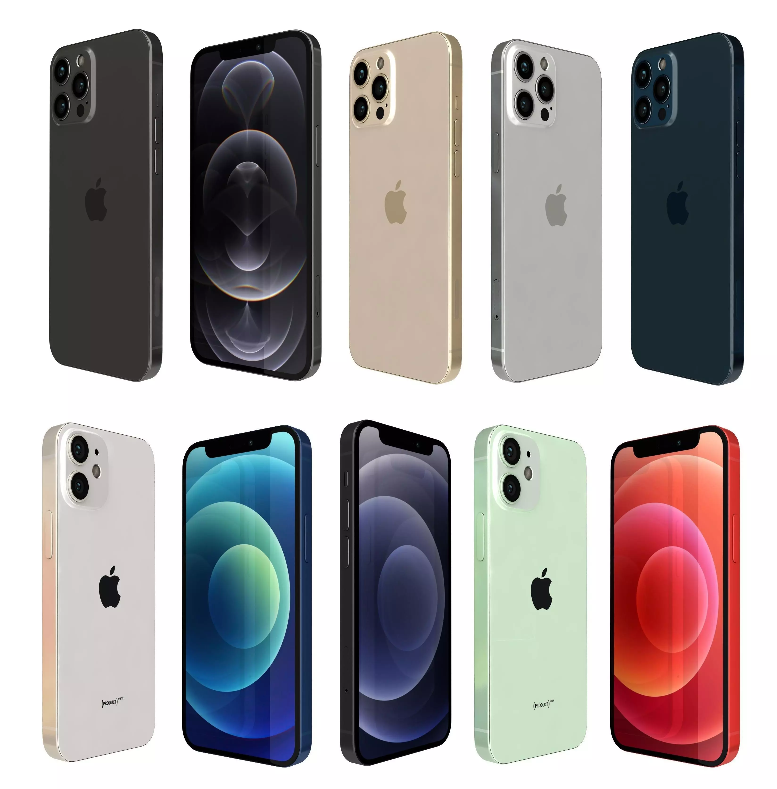 Apple iPhone 12 Mini And Pro Max 3D model_0