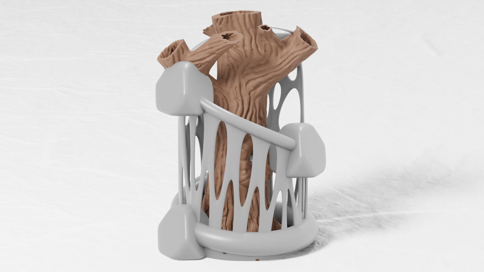 Tree Flower Vase 3D print model_5