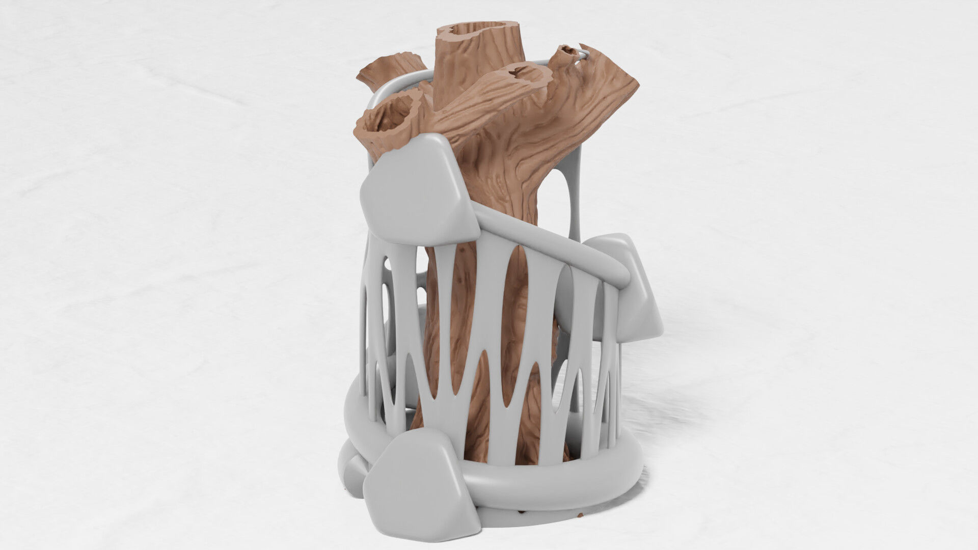 Tree Flower Vase 3D print model_4