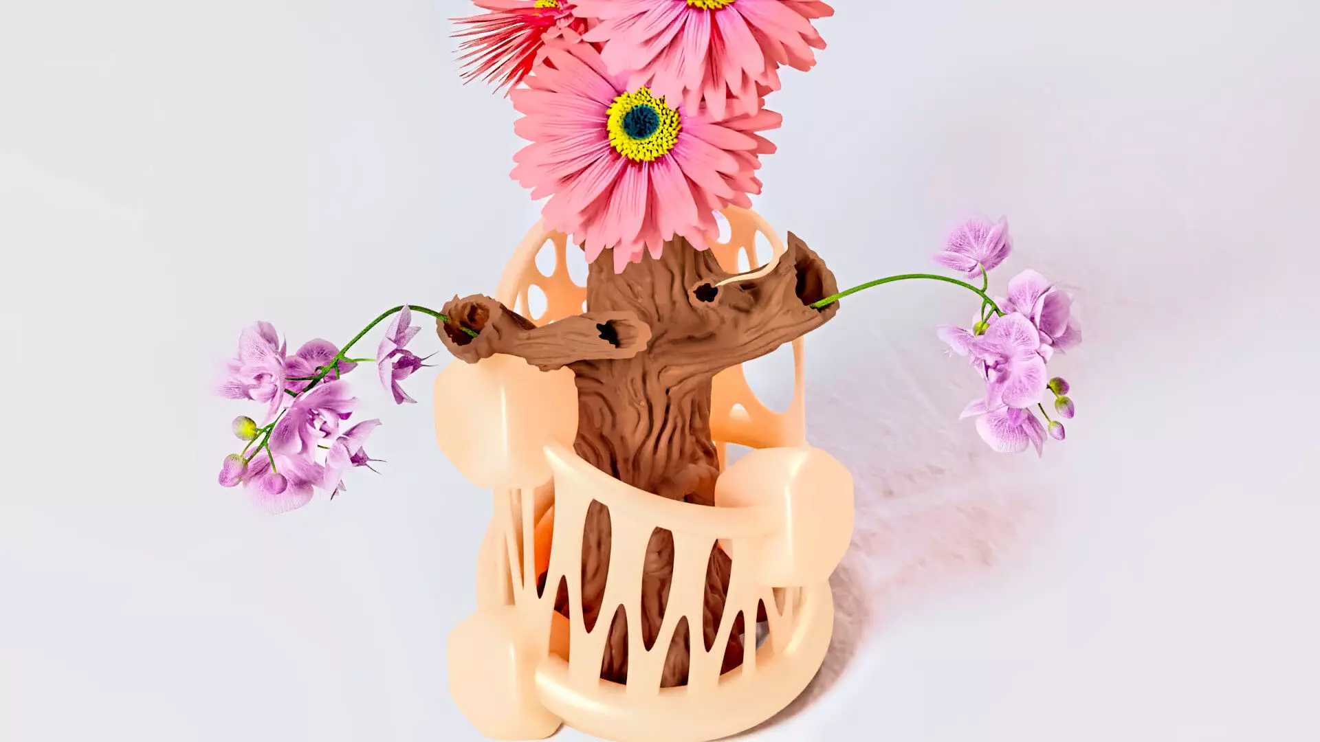 Tree Flower Vase 3D print model_0