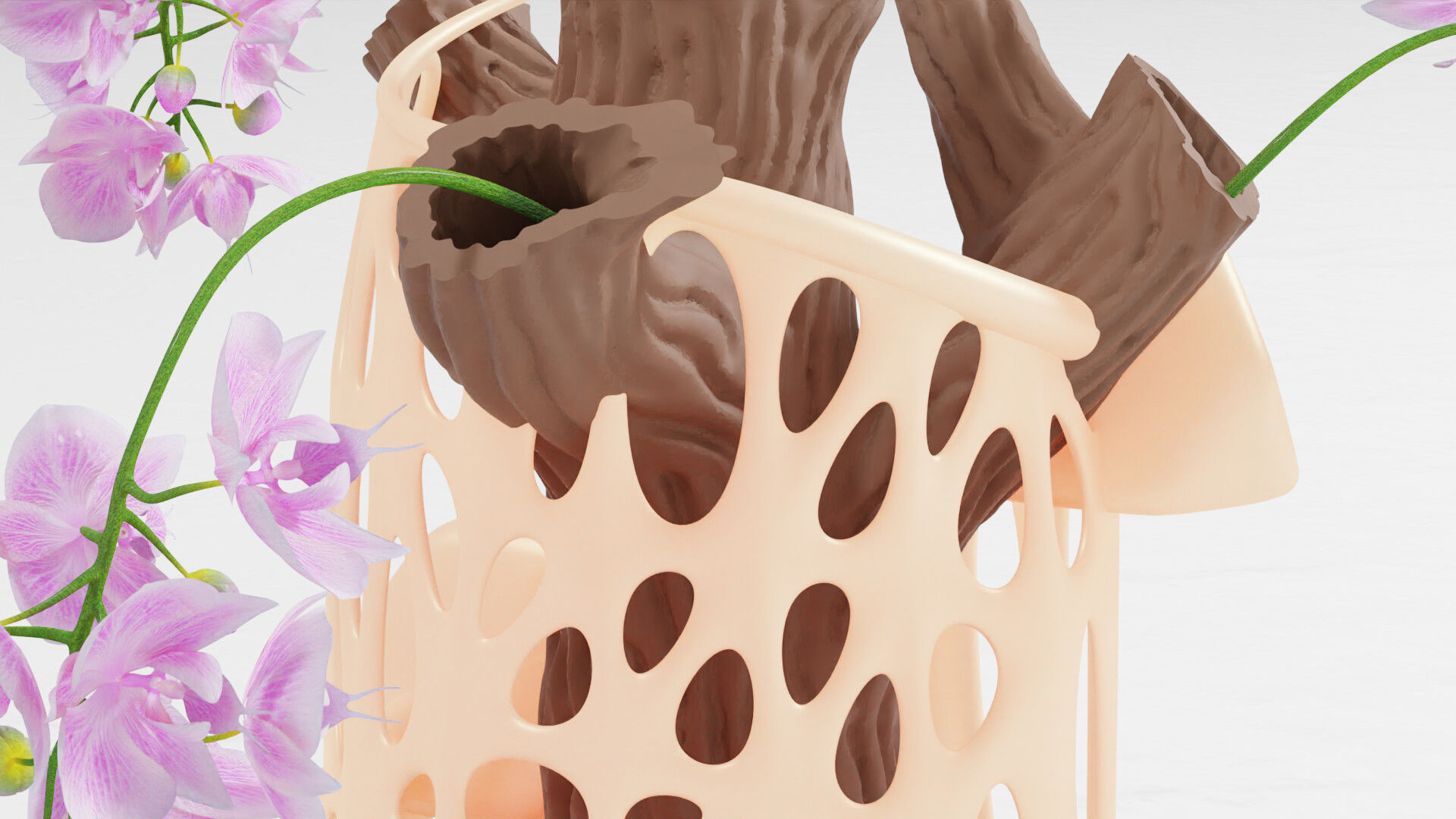 Tree Flower Vase 3D print model_3
