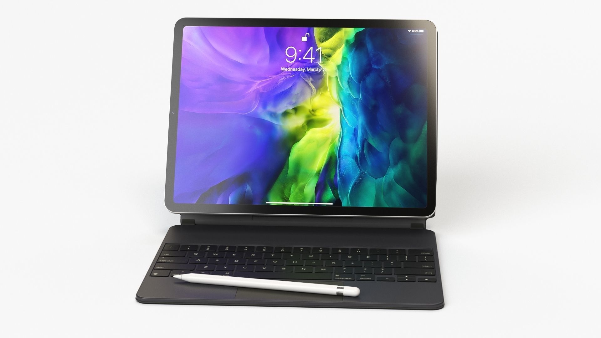Apple ipad Pro 2020 and Magic Keyboard With apple-pencil 3D model_33