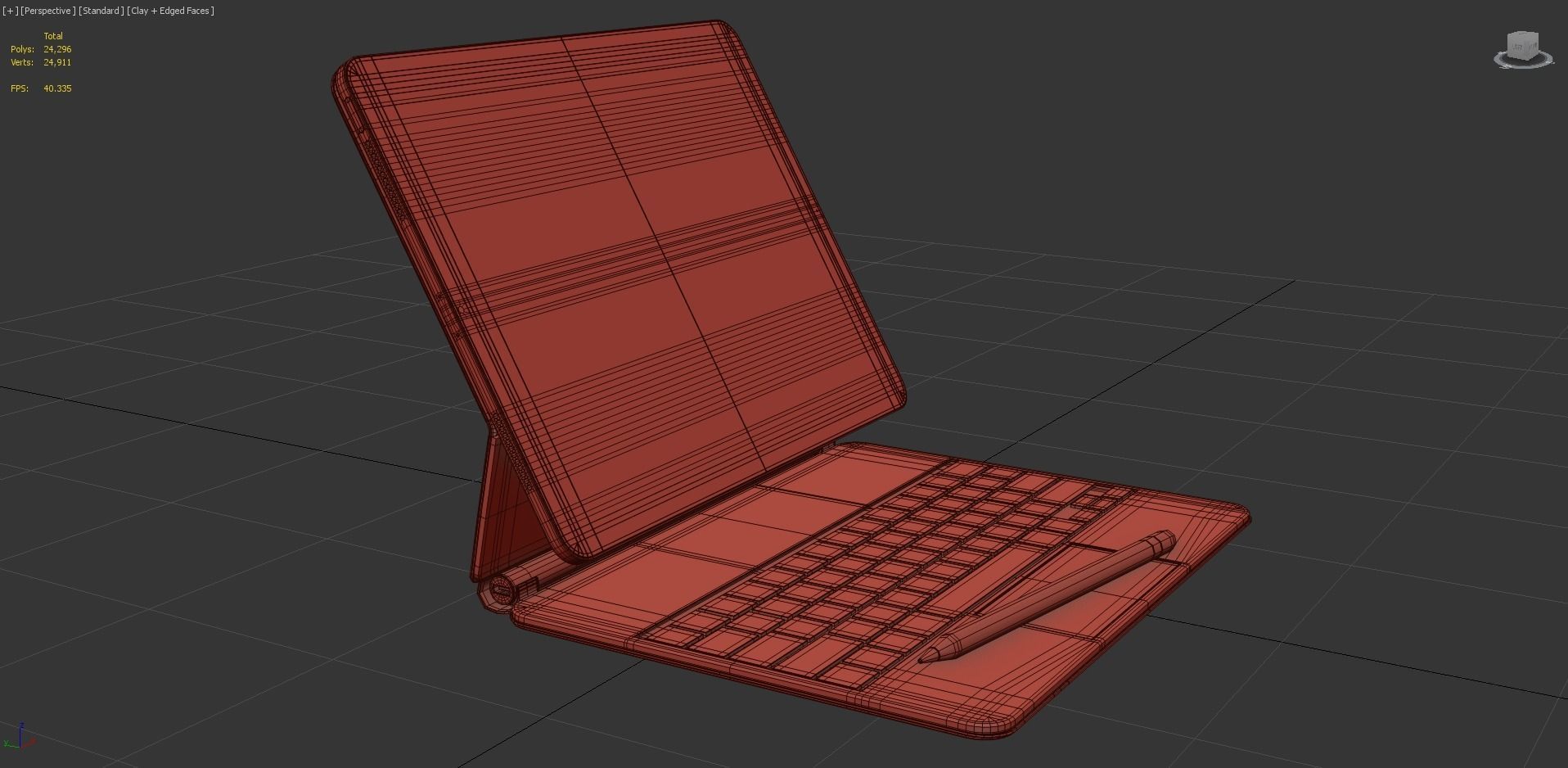 Apple ipad Pro 2020 and Magic Keyboard With apple-pencil 3D model_7