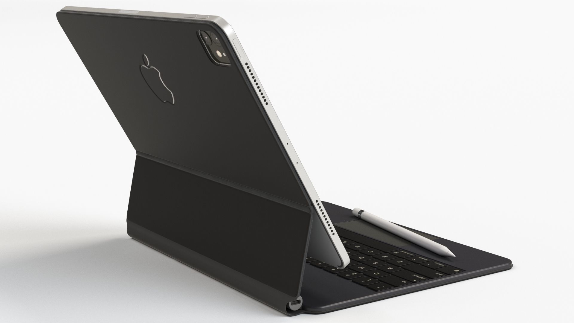 Apple ipad Pro 2020 and Magic Keyboard With apple-pencil 3D model_11