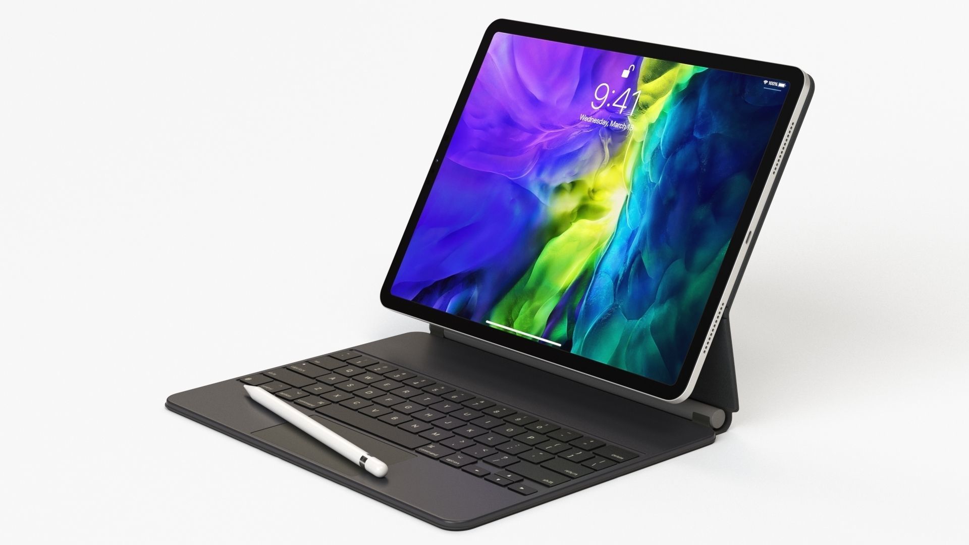 Apple ipad Pro 2020 and Magic Keyboard With apple-pencil 3D model_30