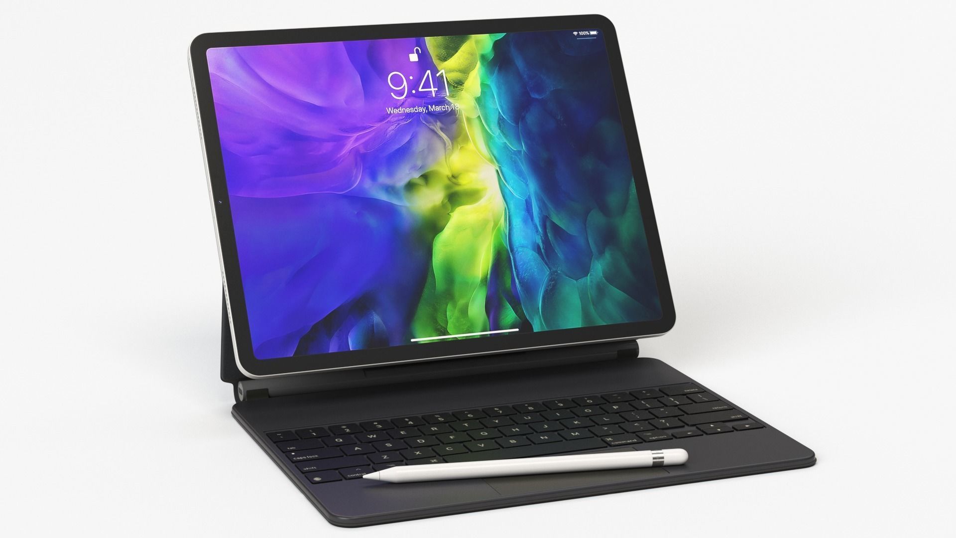 Apple ipad Pro 2020 and Magic Keyboard With apple-pencil 3D model_9