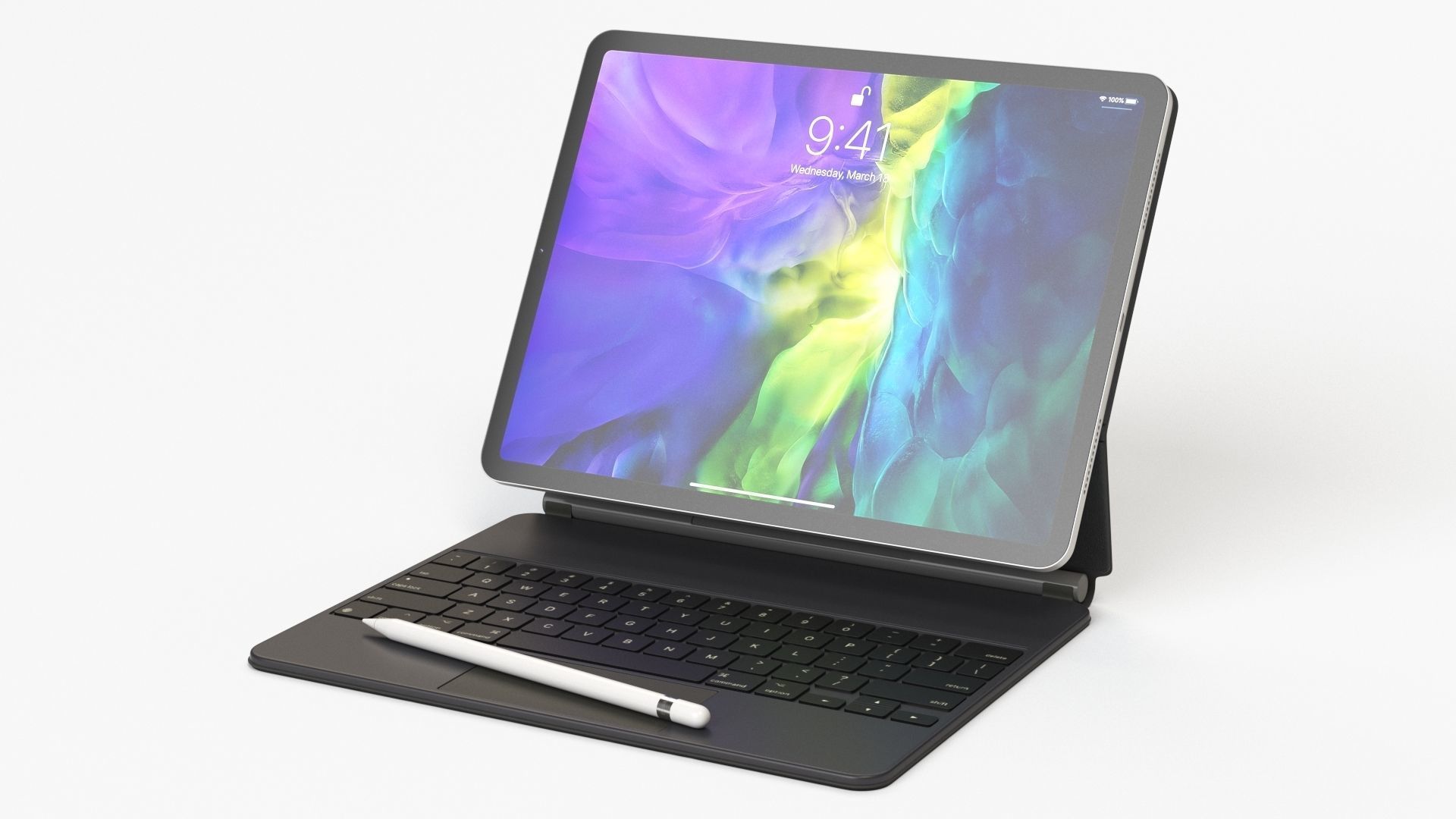 Apple ipad Pro 2020 and Magic Keyboard With apple-pencil 3D model_31