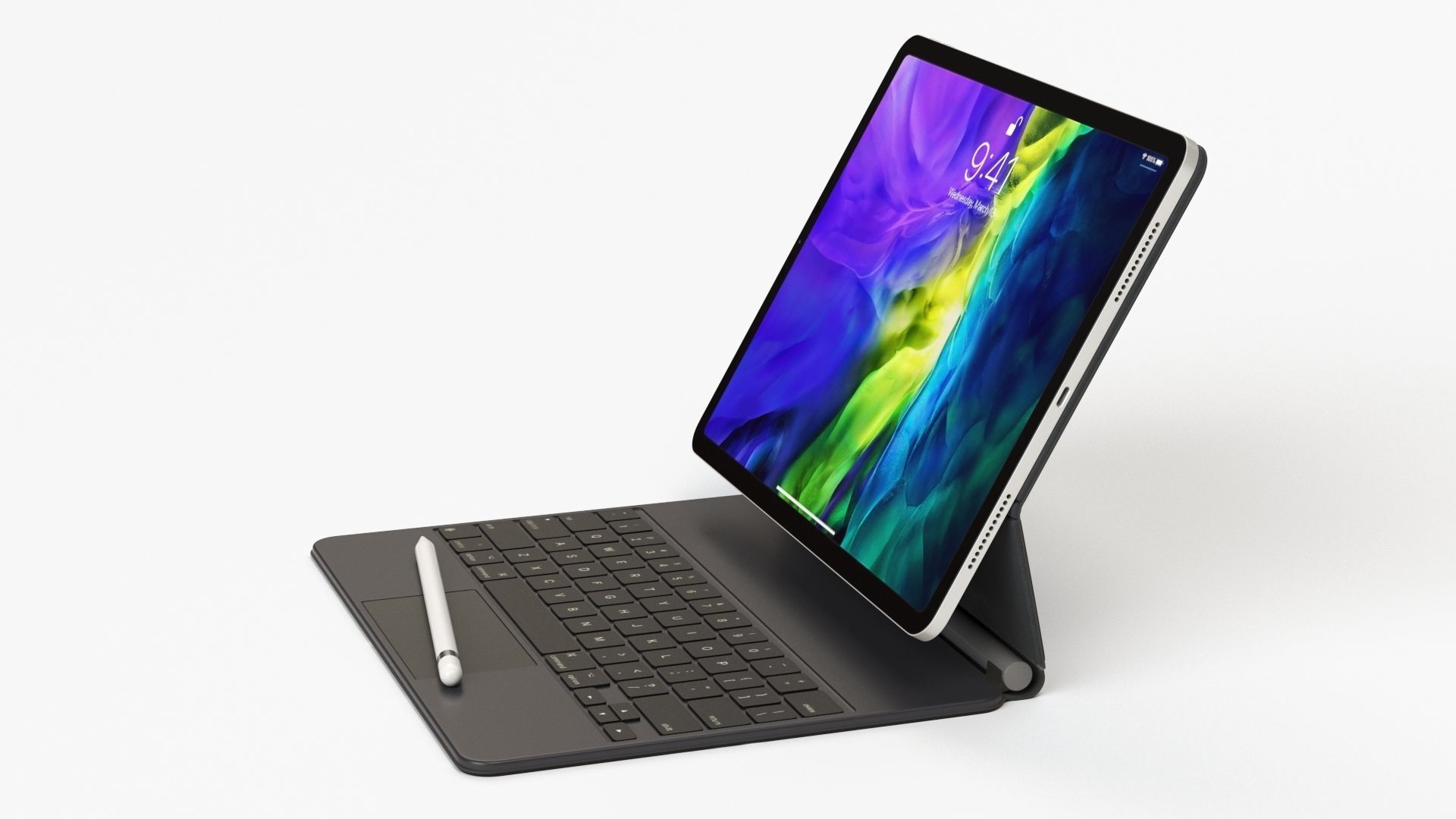 Apple ipad Pro 2020 and Magic Keyboard With apple-pencil 3D model_29