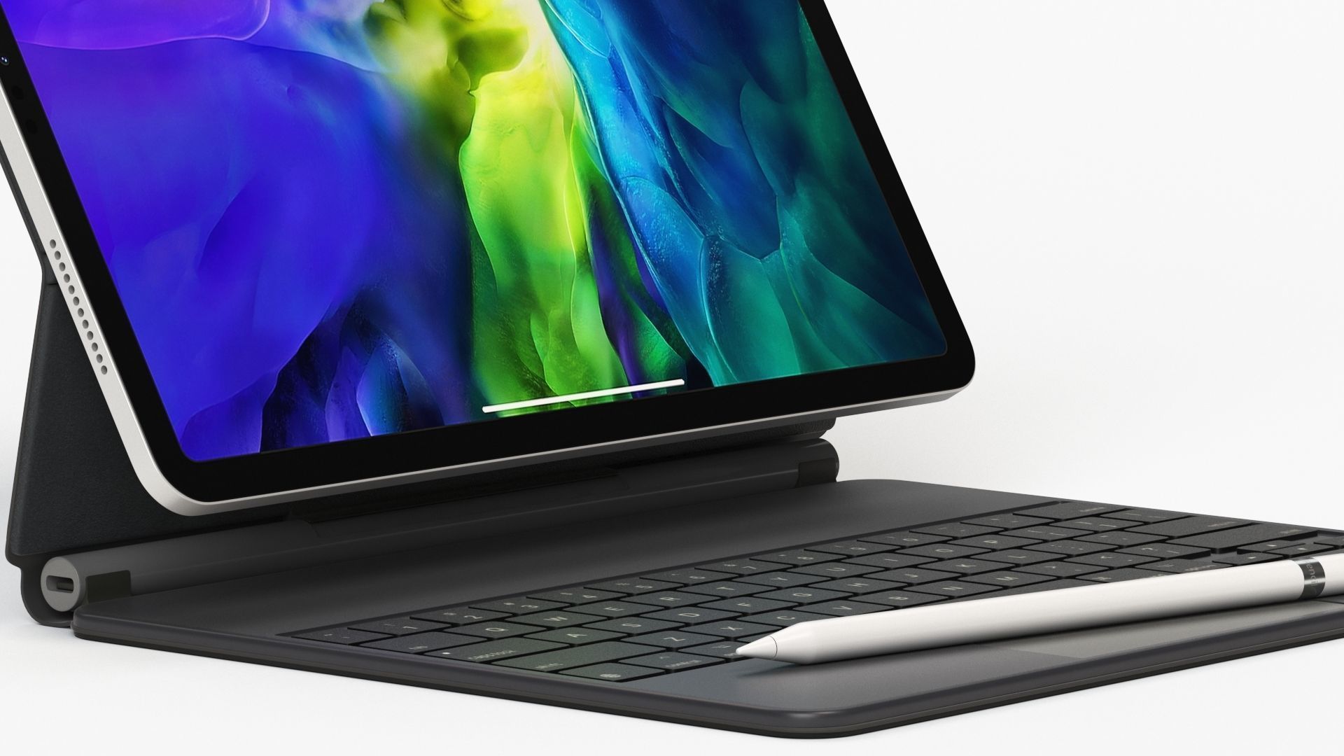 Apple ipad Pro 2020 and Magic Keyboard With apple-pencil 3D model_16