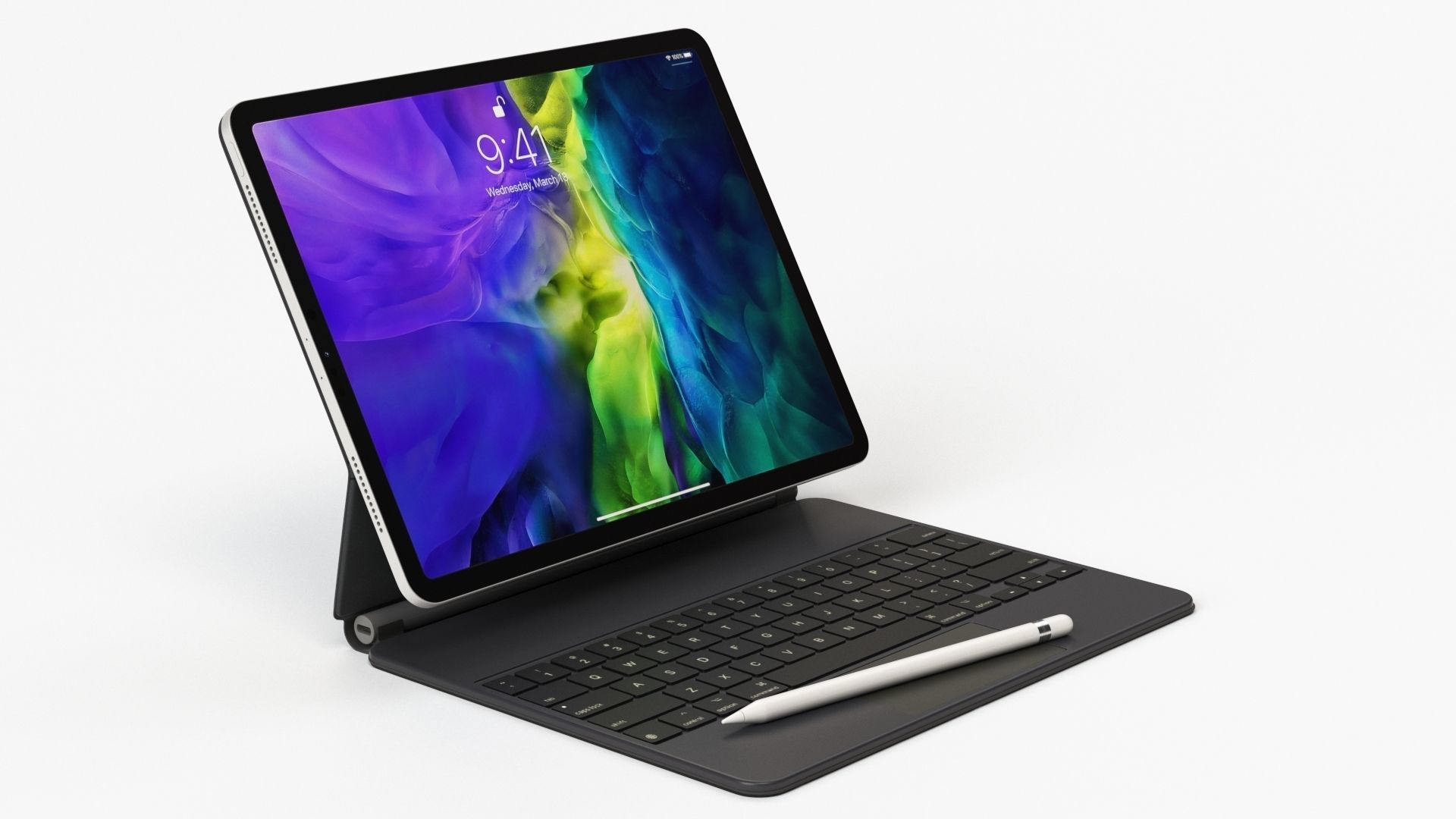 Apple ipad Pro 2020 and Magic Keyboard With apple-pencil 3D model_20