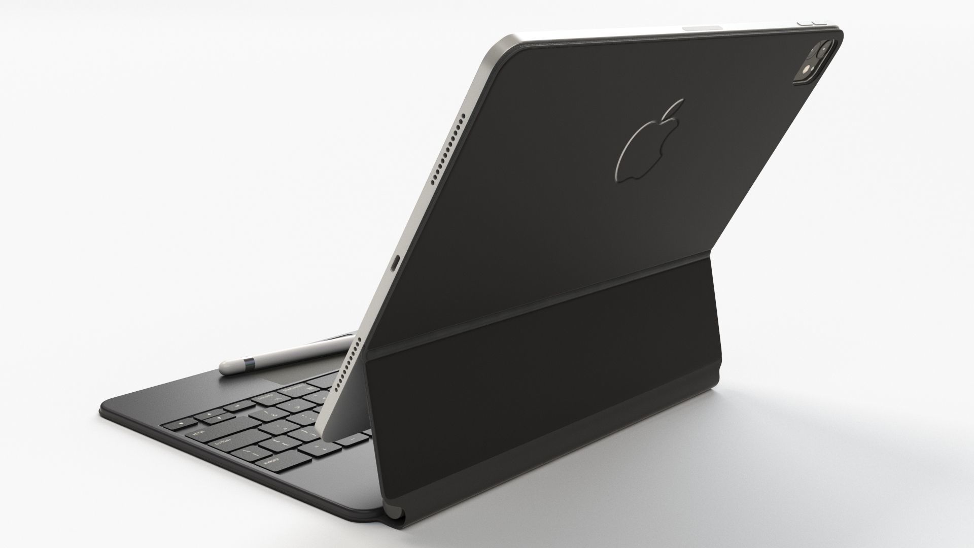 Apple ipad Pro 2020 and Magic Keyboard With apple-pencil 3D model_14