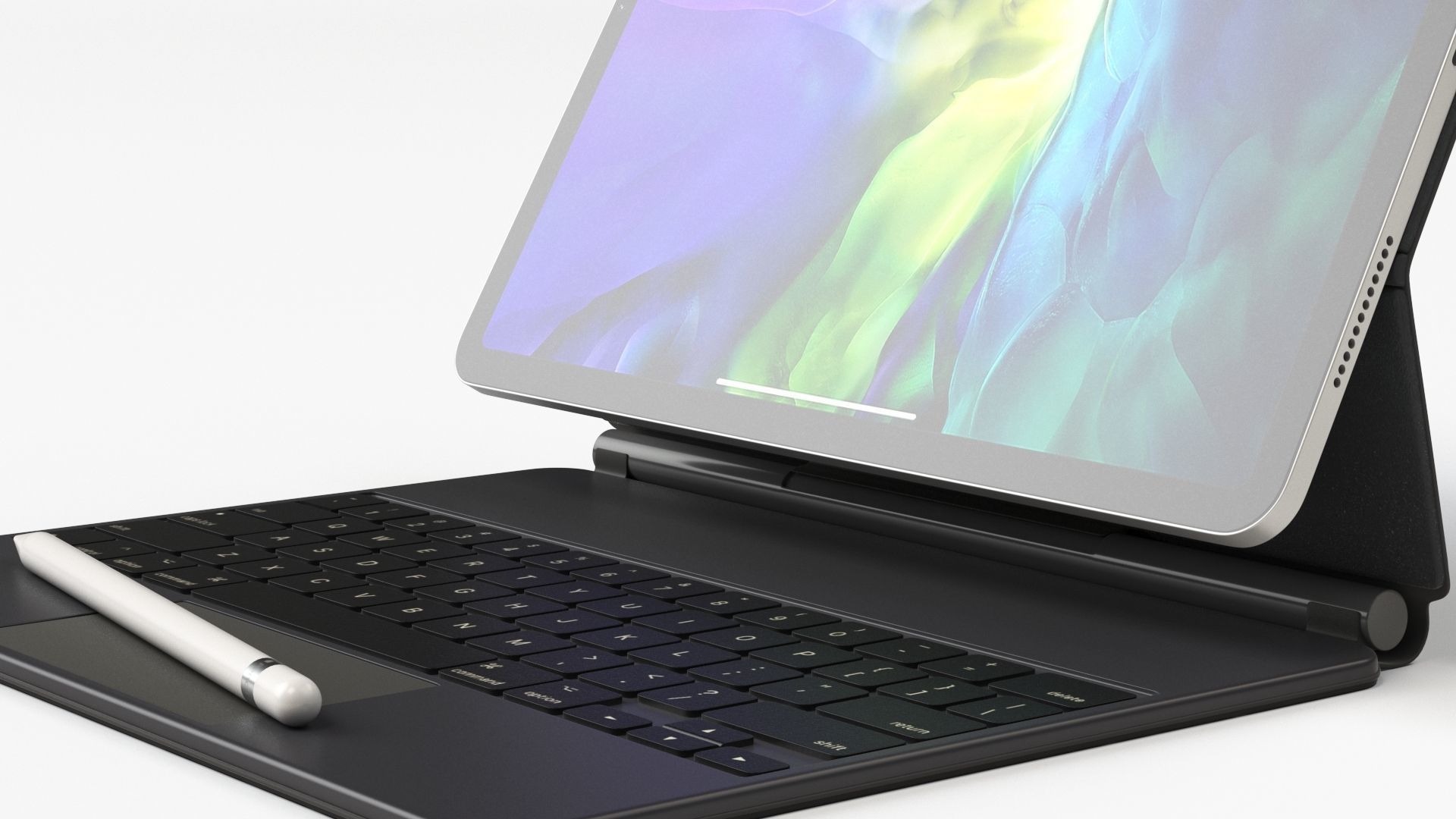 Apple ipad Pro 2020 and Magic Keyboard With apple-pencil 3D model_15