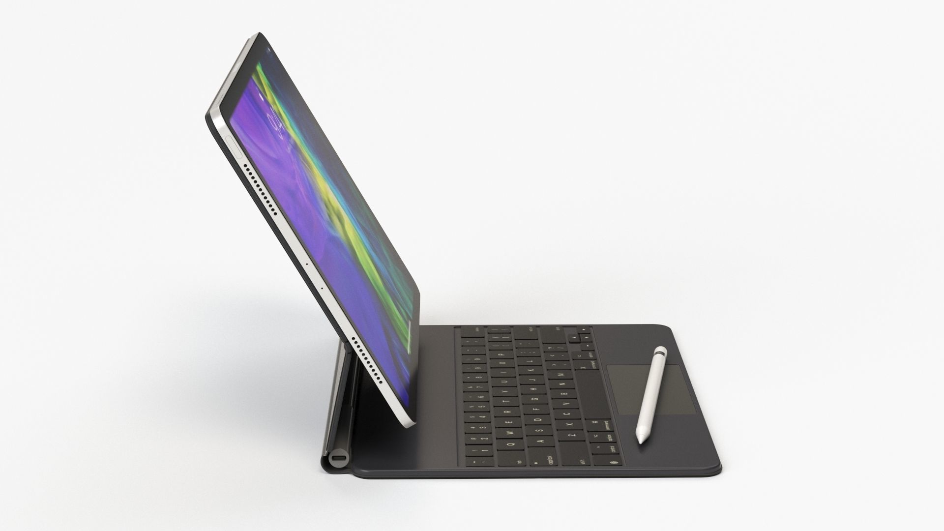 Apple ipad Pro 2020 and Magic Keyboard With apple-pencil 3D model_22