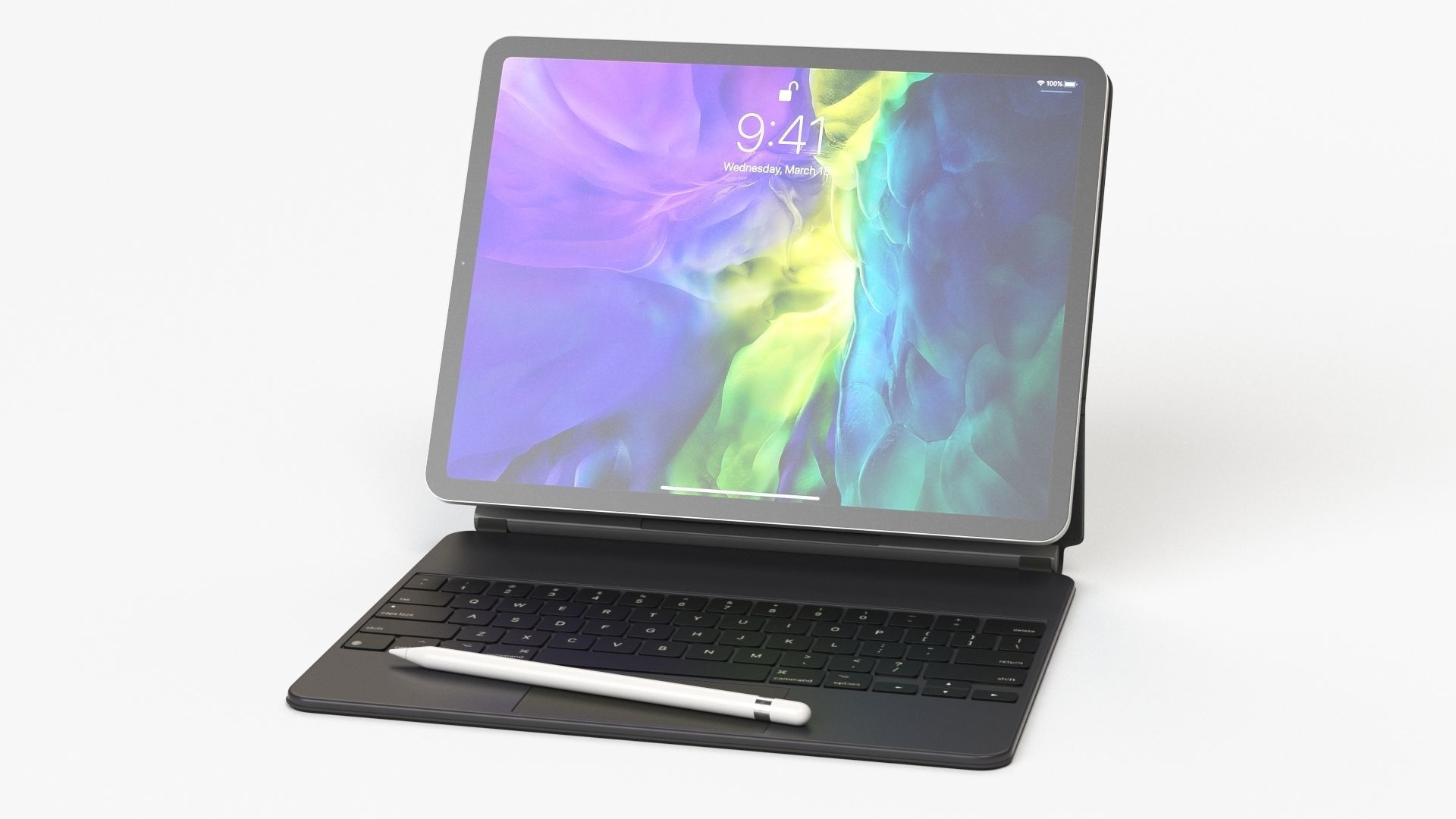 Apple ipad Pro 2020 and Magic Keyboard With apple-pencil 3D model_32