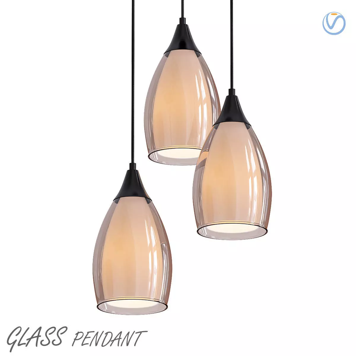 Glass pendant 3D model_0