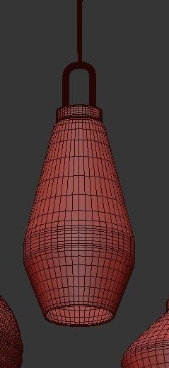 TVING four glass pendant lights hanging from gold chain 3D model_5