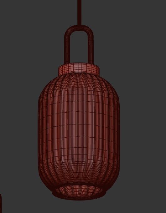 TVING four glass pendant lights hanging from gold chain 3D model_3