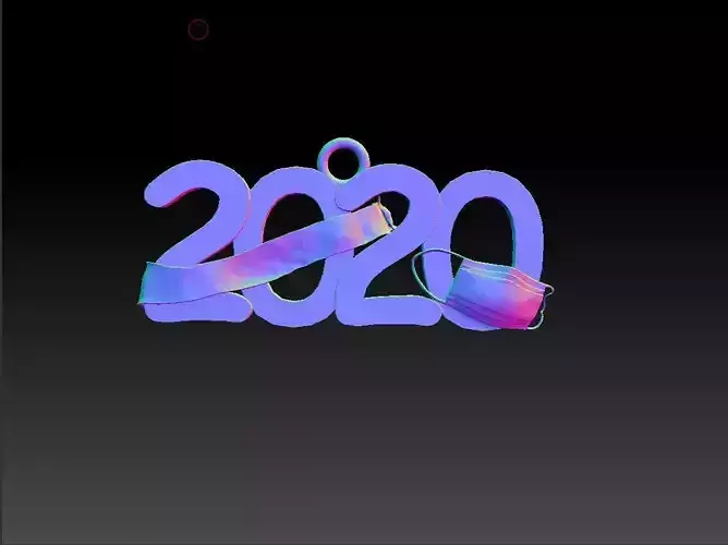Customizable Ornament- 2020 with mask and banner
