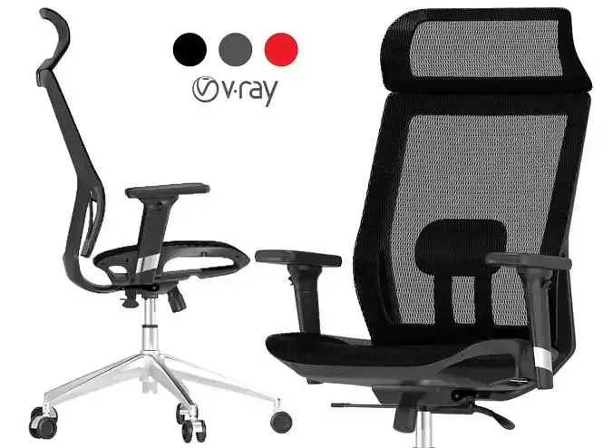 High back mesh Office Chair 12 3D model