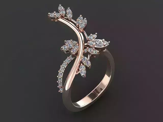 M Ring rose gold with diamonds