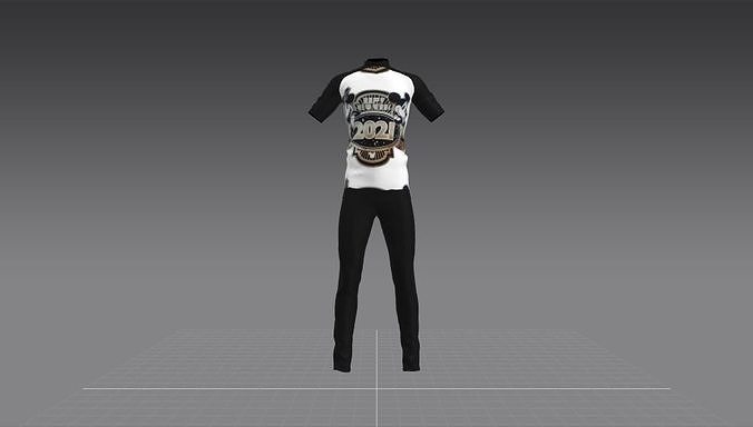 meery christmas tree Happy New year Shirt Trouser 3D model