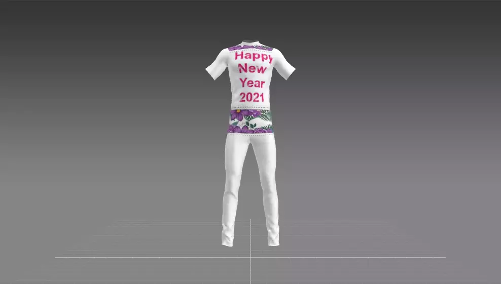 meery christmas tree Happy New year Shirt Trouser 3D model