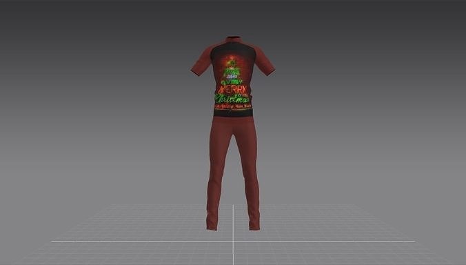 meery christmas tree Happy New year Shirt Trouser 3D model