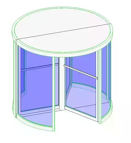 Revolving door glass metal 3D model