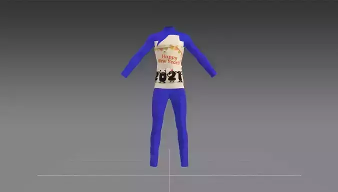 meery christmas tree Happy New year Shirt Trouser 3D model