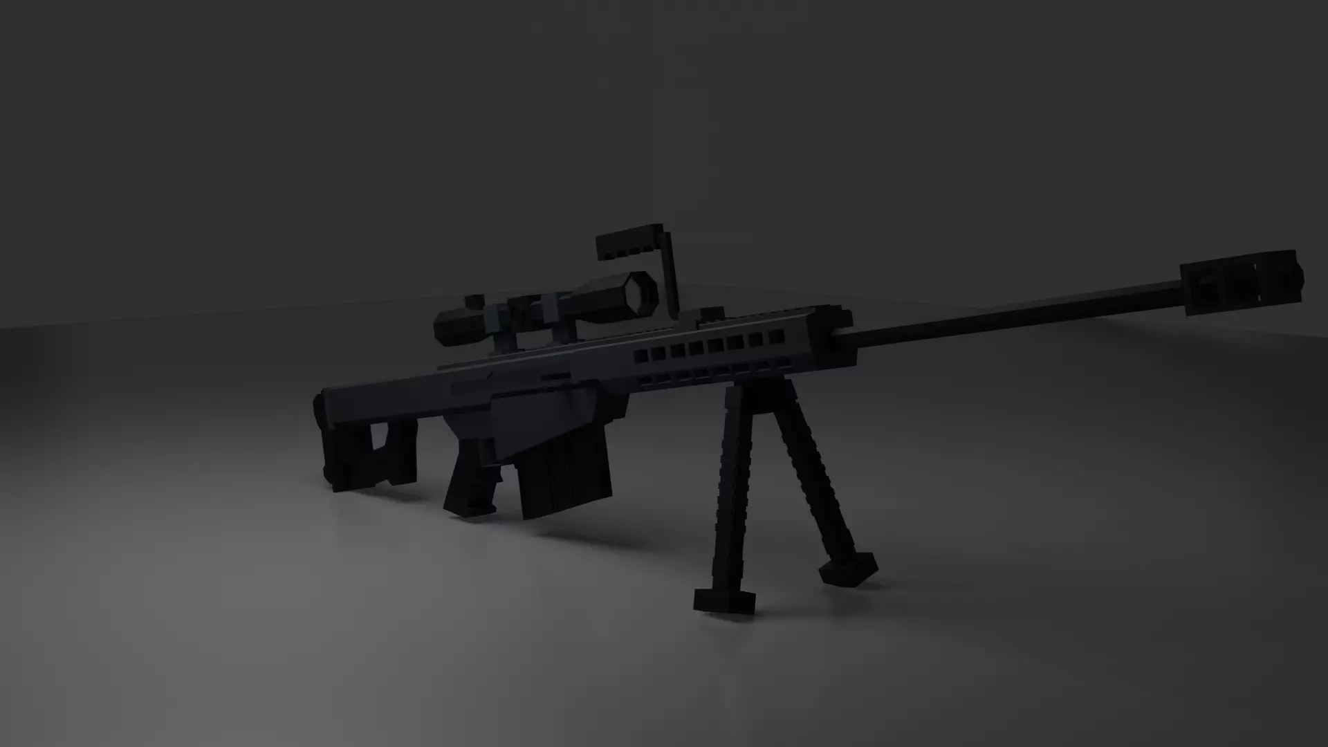 Barrett M82A1 Low-poly 3D model