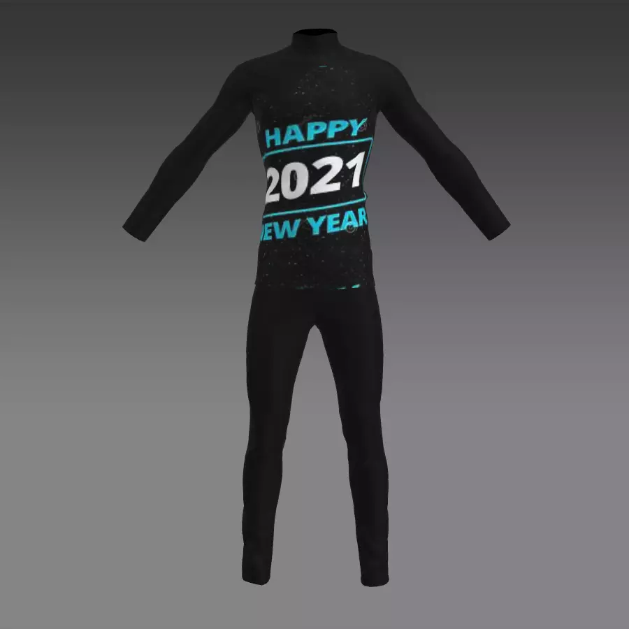 meery christmas tree Happy New year Shirt Trouser 3D model