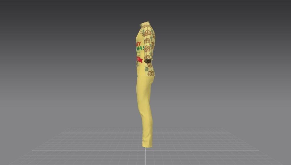 meery christmas tree Happy New year Shirt Trouser 3D model_4