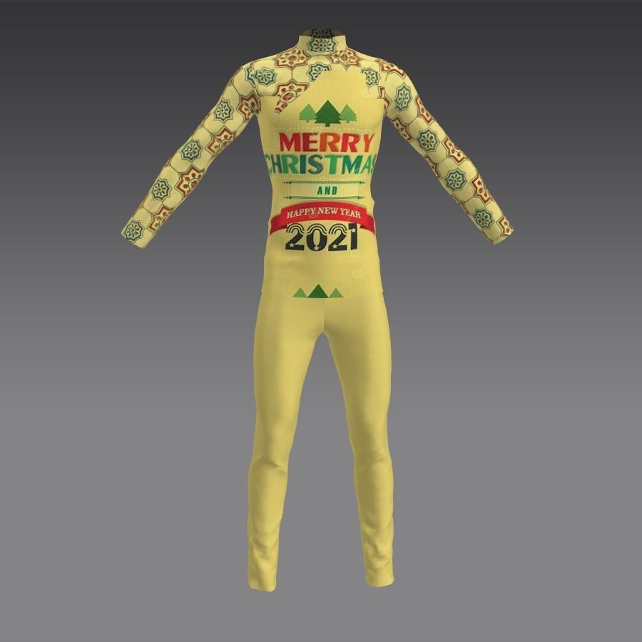 meery christmas tree Happy New year Shirt Trouser 3D model_5