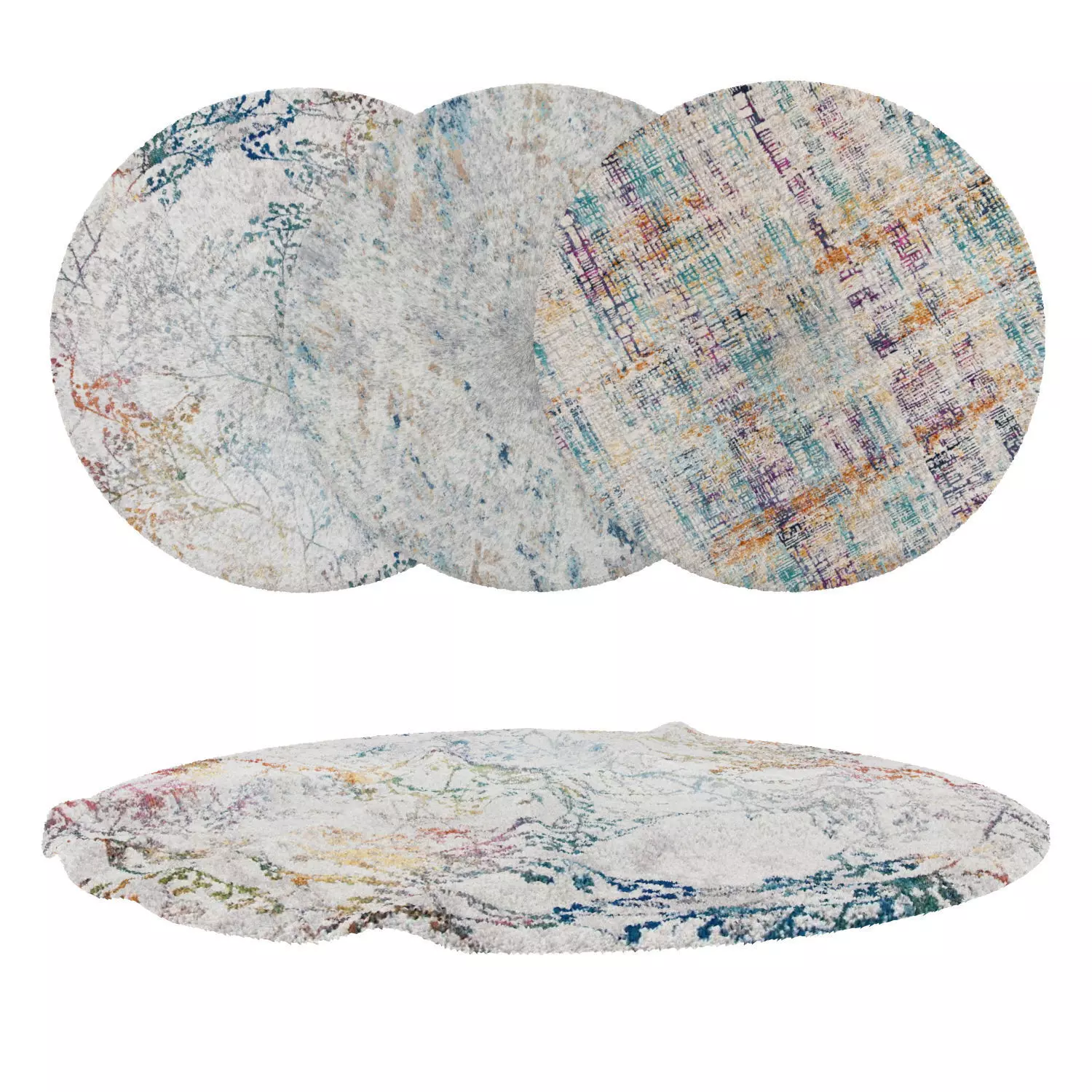 Round Rug Set 6 3D model_0