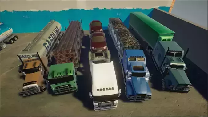 12 Low Poly Trucks collection
