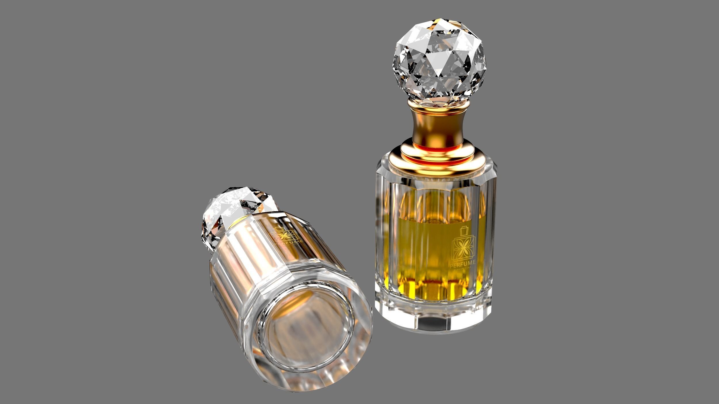 Perfume bottle Low-poly 3D model_2