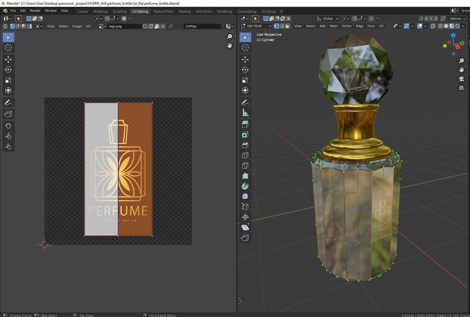 Perfume bottle Low-poly 3D model_8