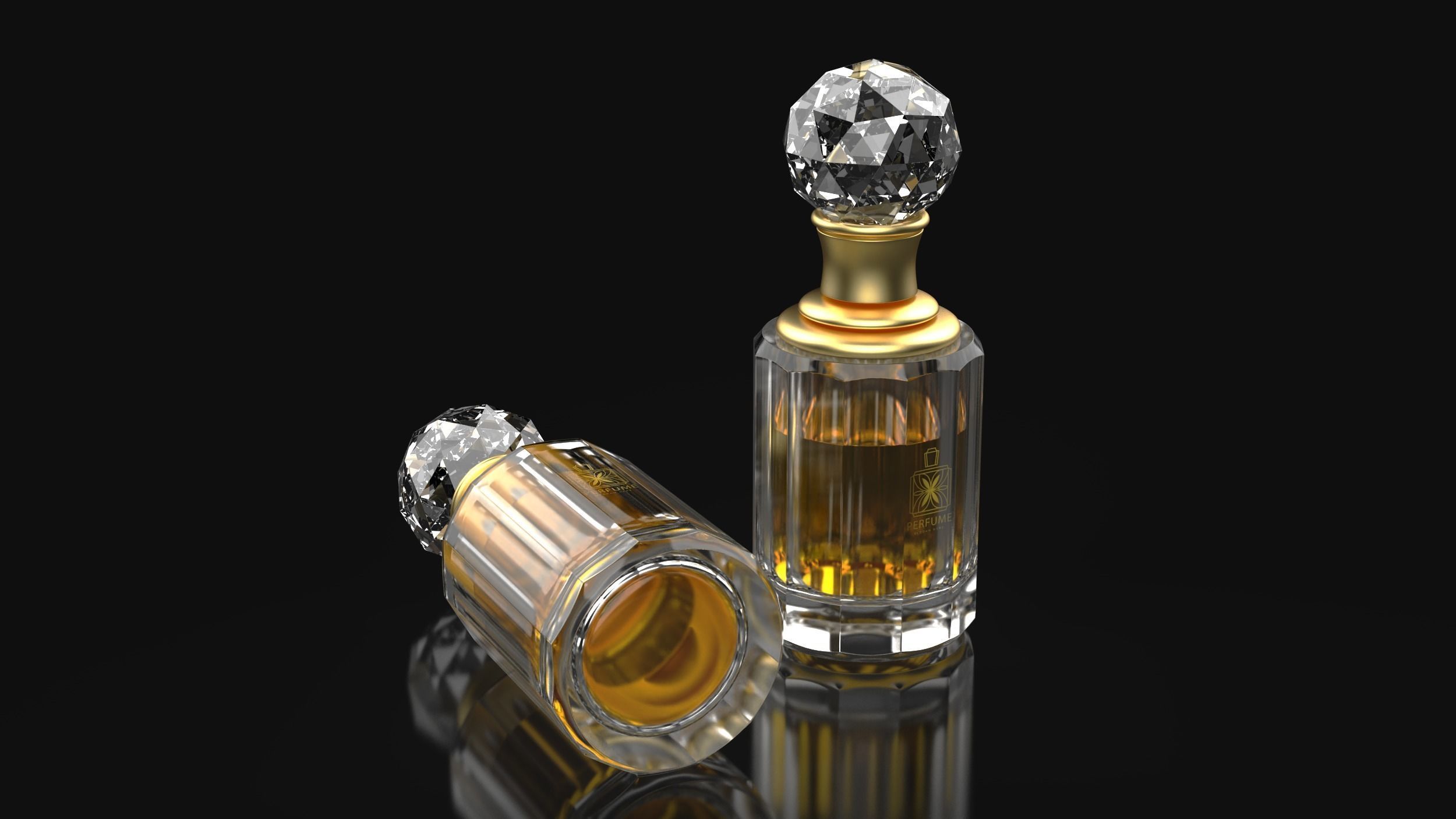 Perfume bottle Low-poly 3D model_3