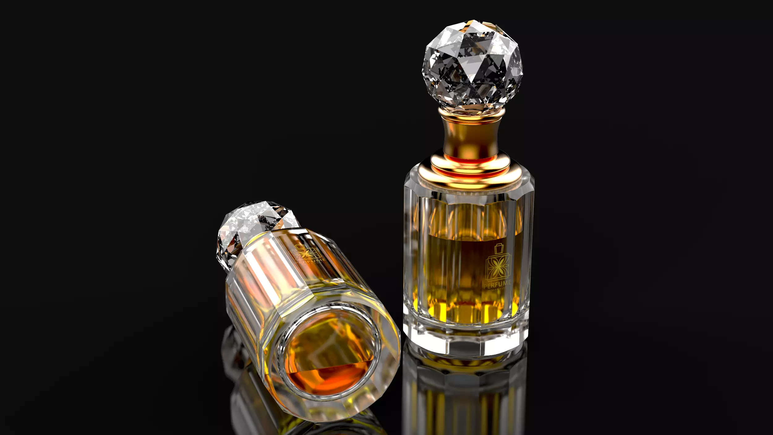 Perfume bottle Low-poly 3D model_0