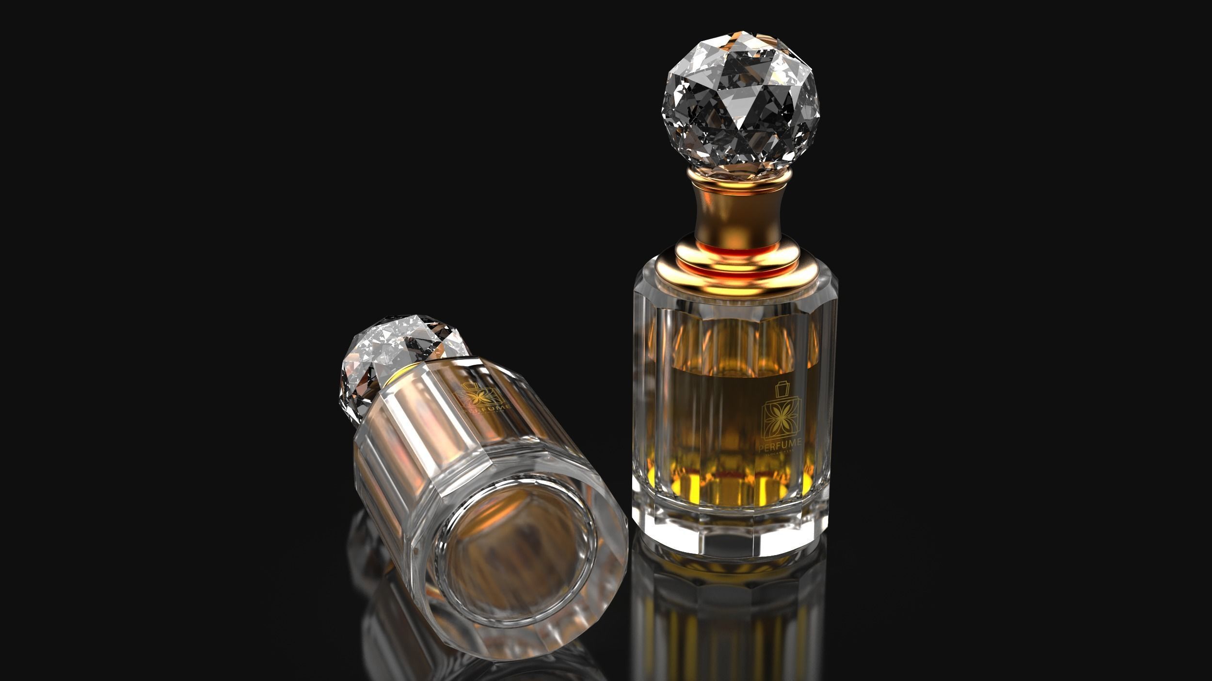 Perfume bottle Low-poly 3D model_1