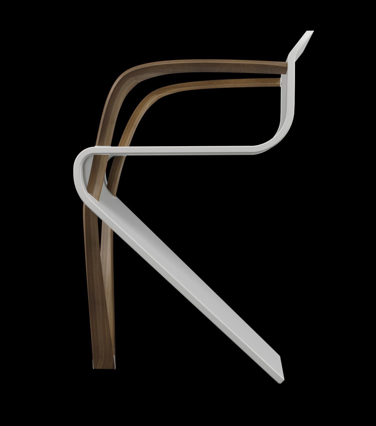 modern chair Low-poly 3D model_3