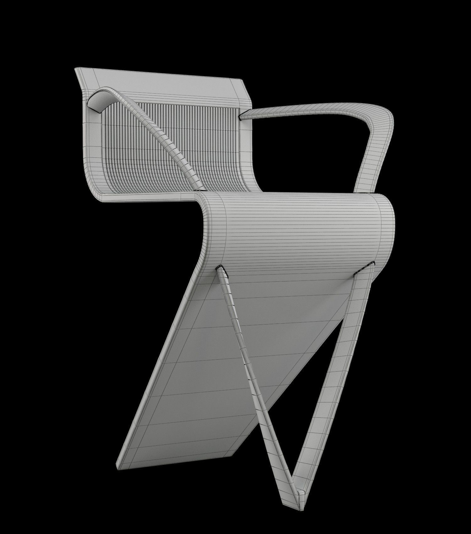 modern chair Low-poly 3D model_6